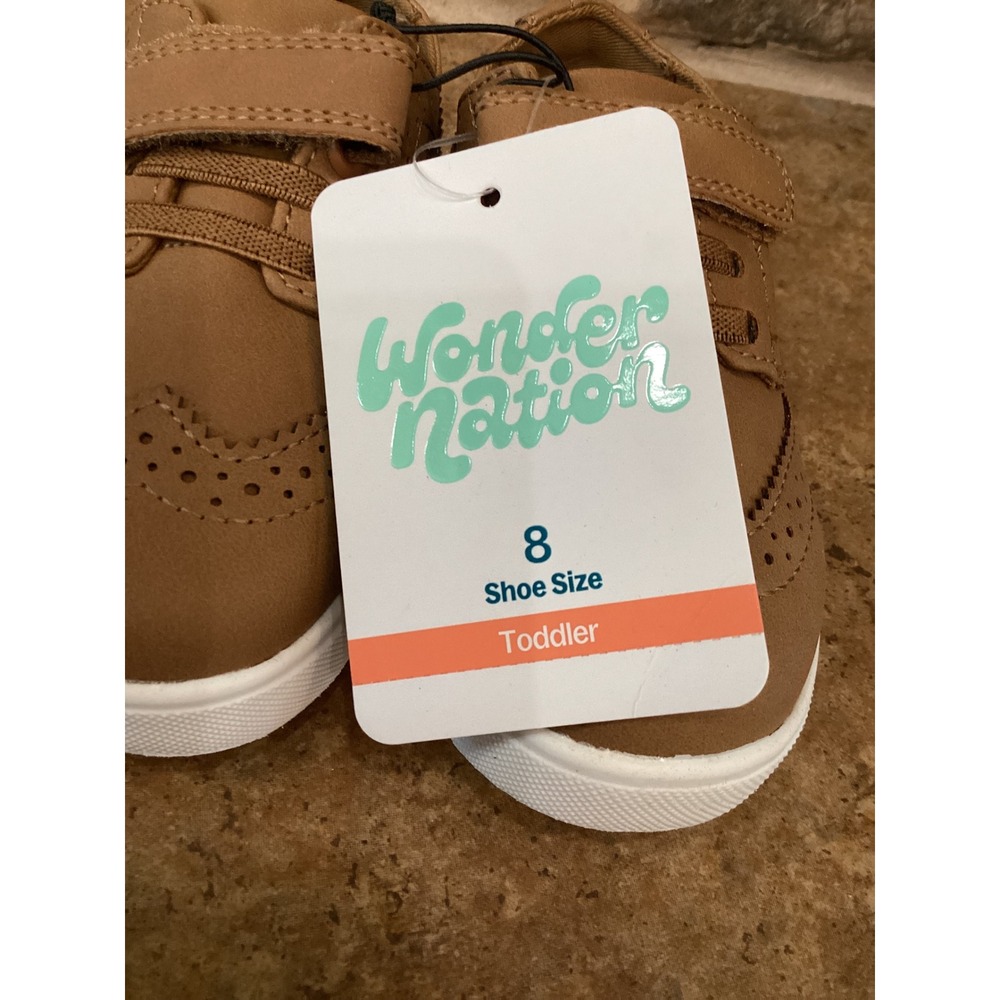 Wonder Nation Toddler Brown Oxford Sneaker Wingtip Brogue Shoes Size 8 New - Picture 5 of 6
